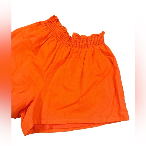 CROSBY by Mollie Burch Camden Linen Blend Short in Lobster(Orange) Size Small - Picture 7 of 9